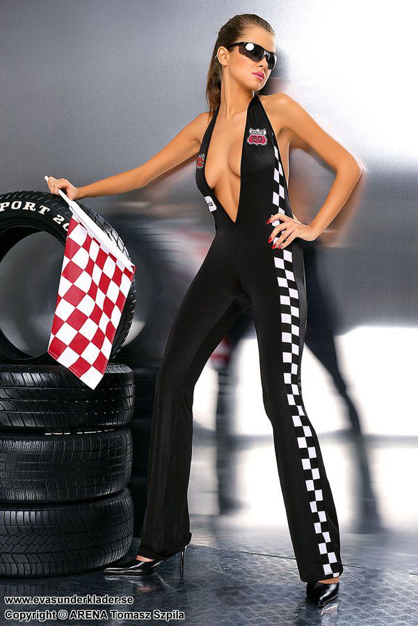 Racing costume with jumpsuit